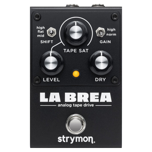Front view of Strymon La Brea Analog Tape Drive Pedal on white background