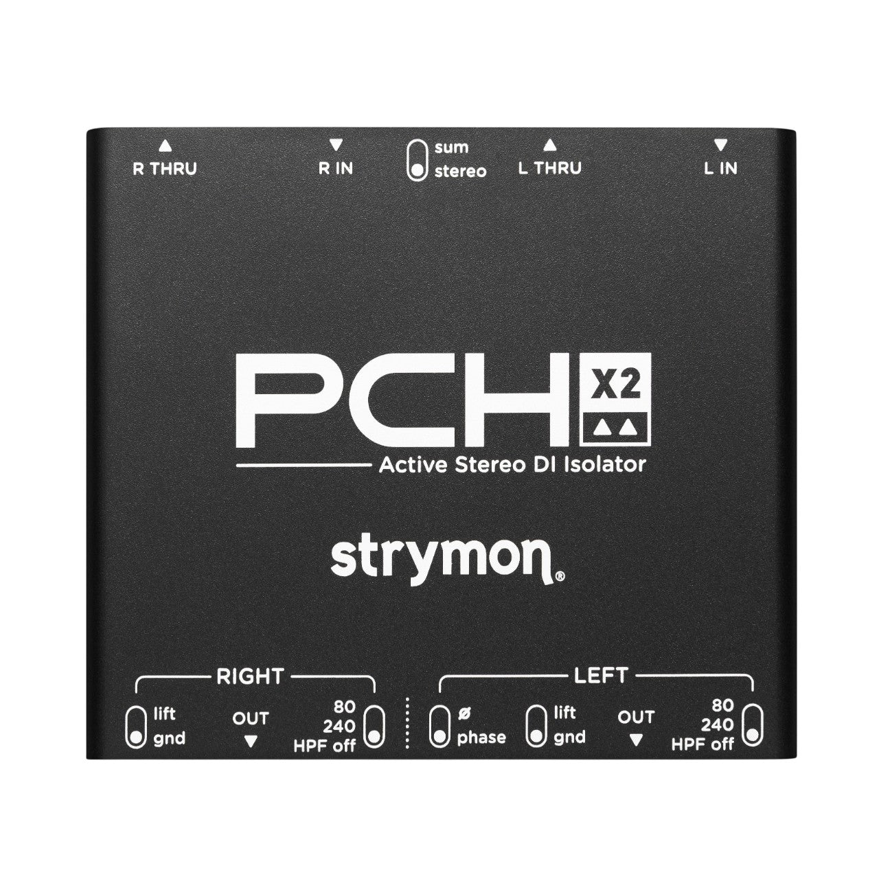 Front view of Strymon PCH X2 Stereo Active DI Isolator on white background