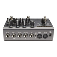 Rear view of Strymon TimeLine Multi Delay Pedal on white background