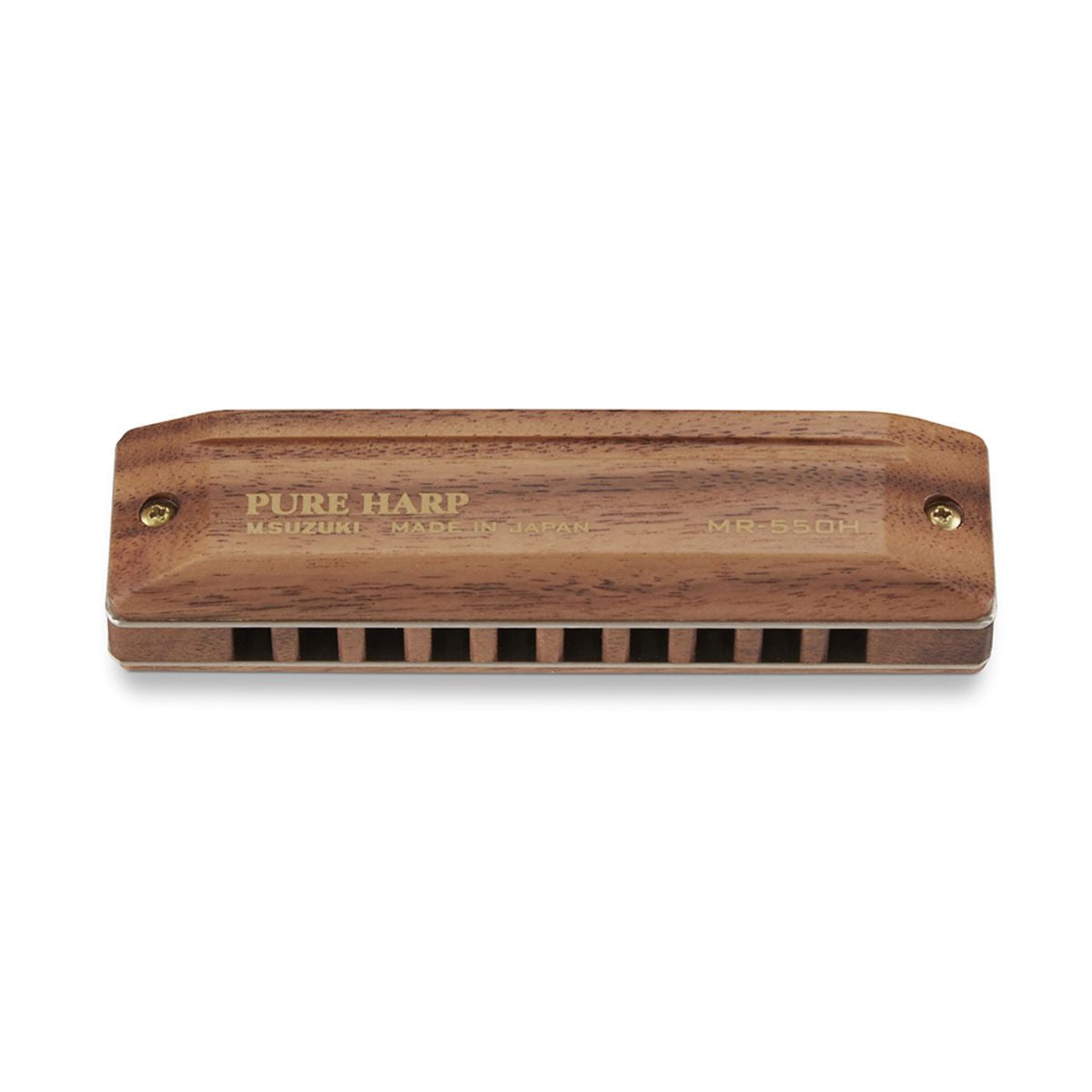 Front view of Suzuki MR-550H Pure Harp Harmonica on white background