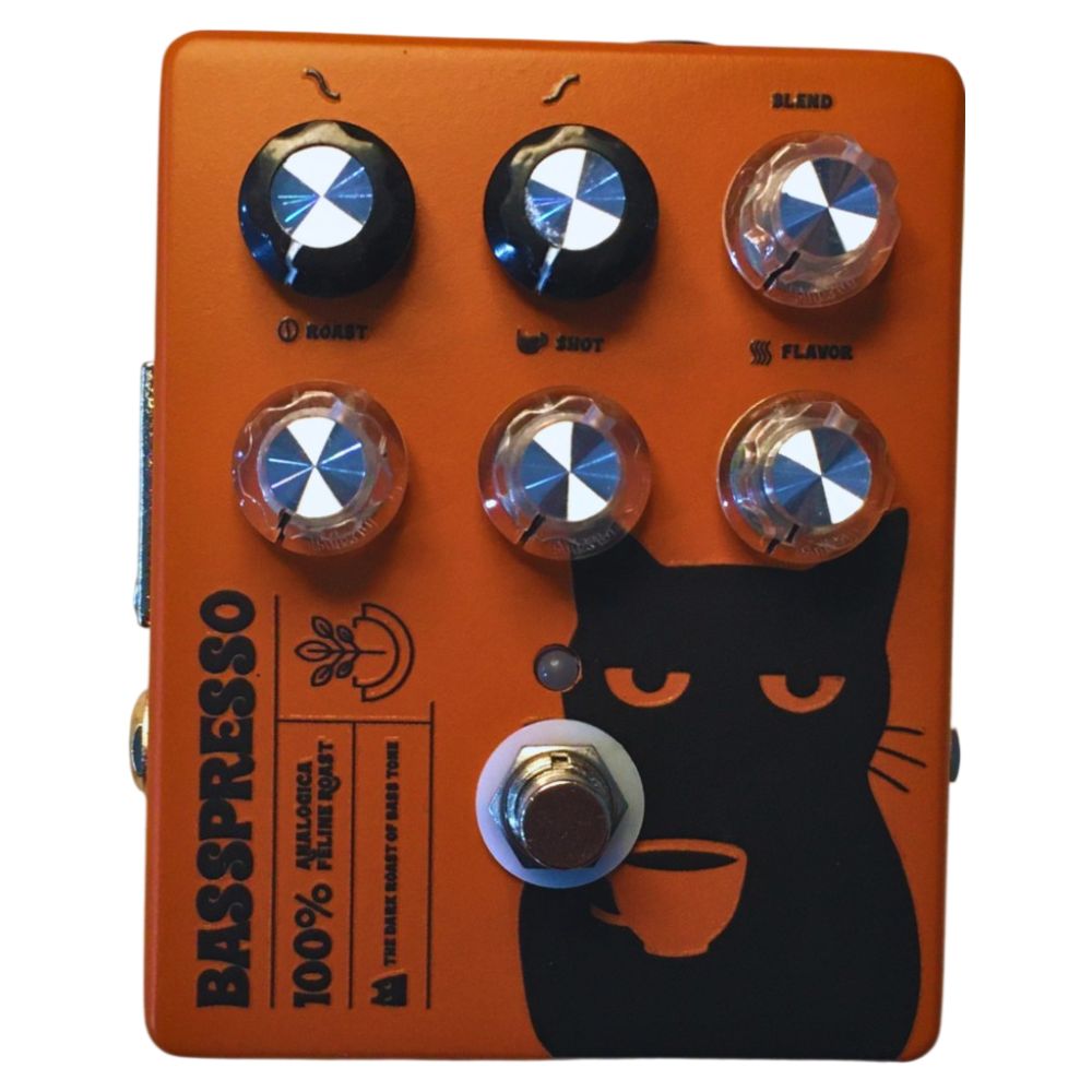 Front view of TONECAT BassPresso Preamp for Bass Pedal on white background