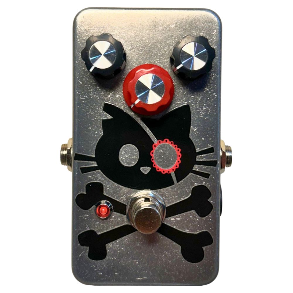 Front view of TONECAT Cutthroat Kitty Distortion Pedal on white background