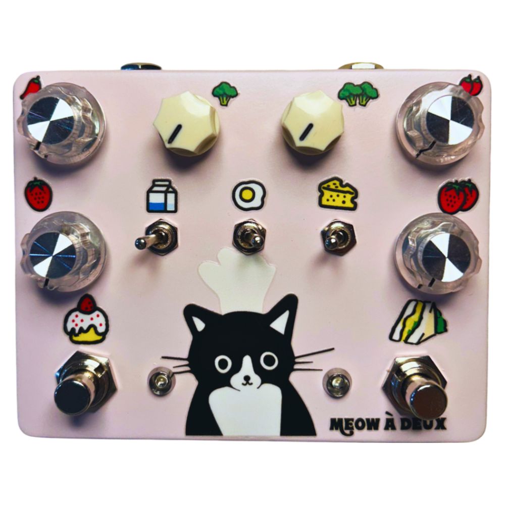 Front view of TONECAT Meow A Deux Dual Channel Overdrive Pedal on white background