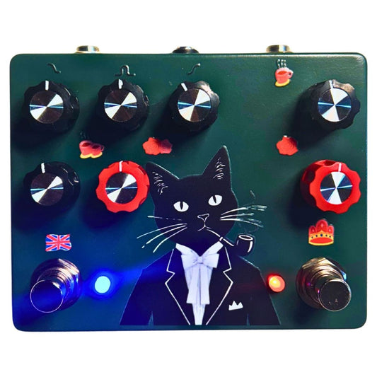 Front view of TONECAT Sir Fuzzington Dual Drive & Fuzz Pedal on white background
