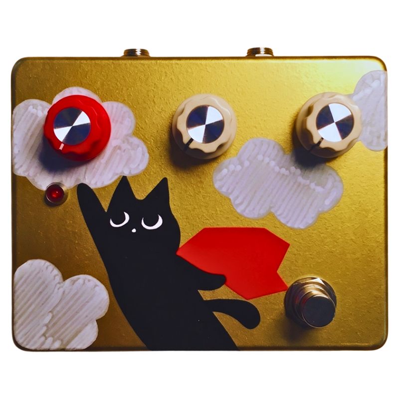 Front view of TONECAT SkyClaw Overdrive Pedal GOLD Limited Edition on white background