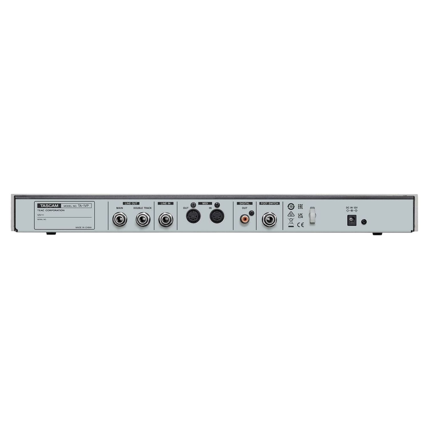 Rear ports view of Tascam TA-1VP Antares Auto-Tune Vocal Processor & Mic Preamp on white background