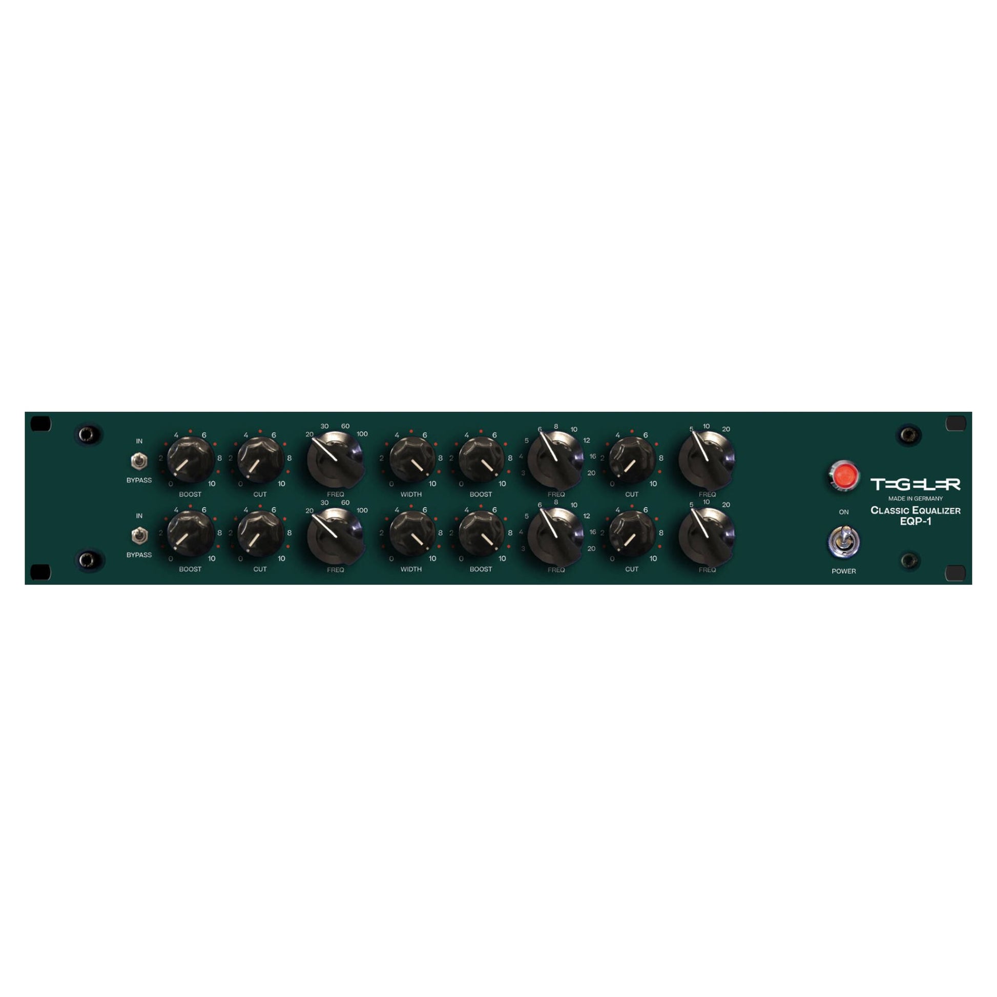 Front view of Tegeler Classic Equalizer EQP-1 Passive Tube Equalizer on white background