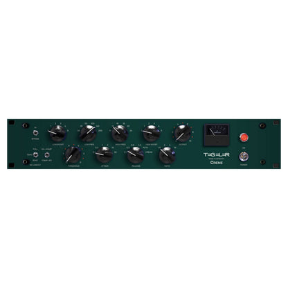 Front view of Tegeler Creme Bus Compressor and Mastering Equalizer on white background