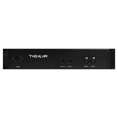 Rear ports view of Tegeler Creme Bus Compressor and Mastering Equalizer on white background