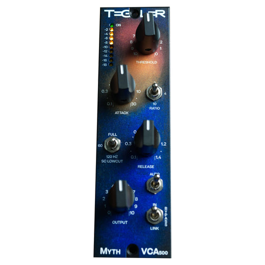 Front view of Tegeler MythVCA 500 VCA Compressor on white background