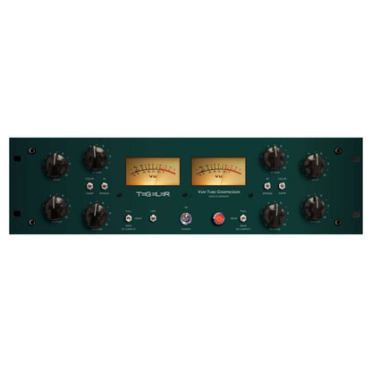 Front view of Tegeler Vari Tube Compressor Vari-Mu Mastering and Bus Compressor on white background