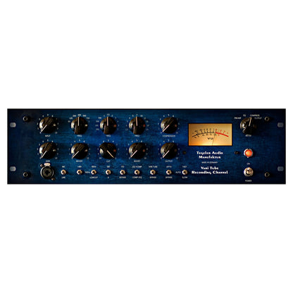 Front view of Tegeler Vari Tube Recording Channel Channel Strip on white background