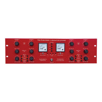 Front panel of red rackmount effect with white background