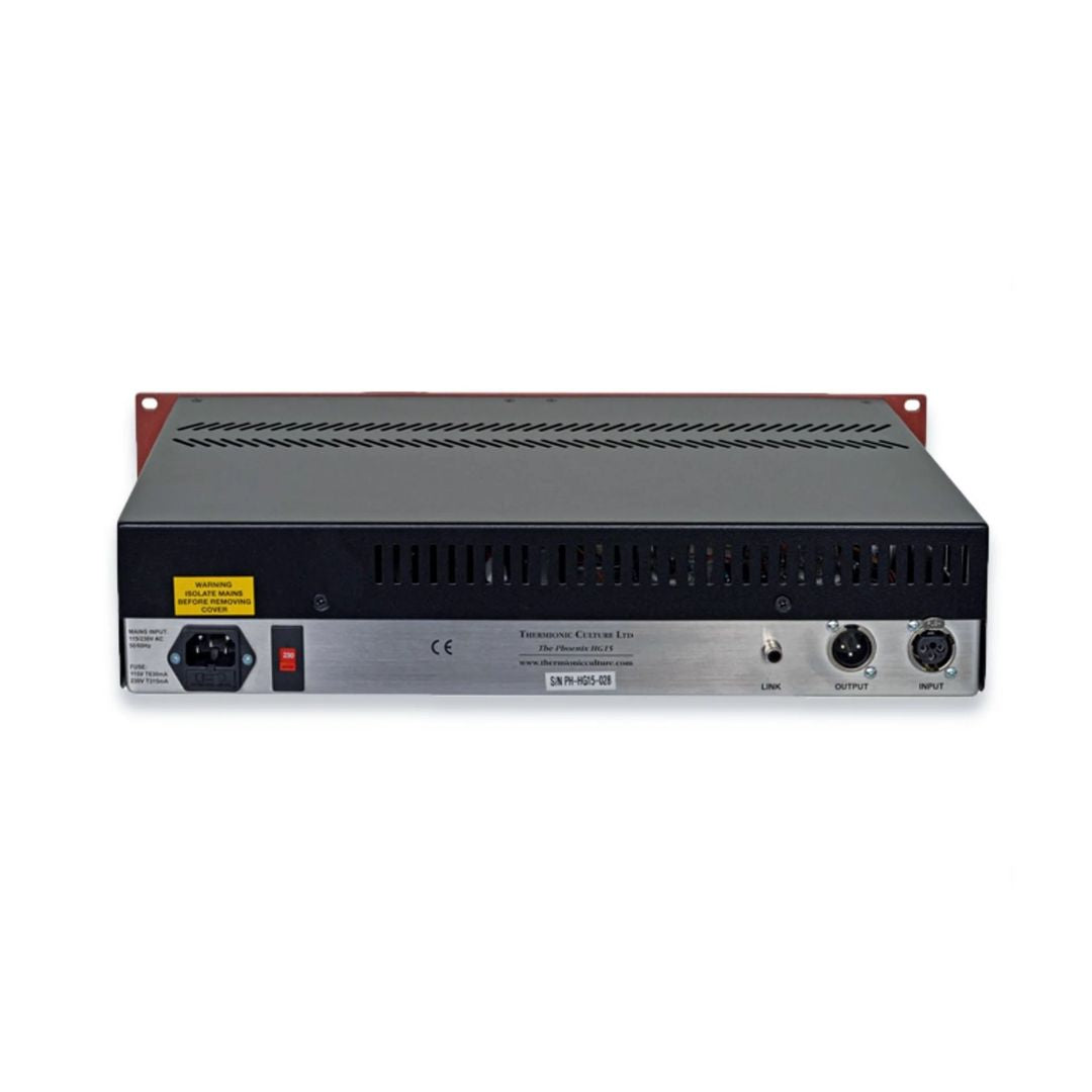 Rear panel of Thermionic Culture Phoenix HG15 on white background