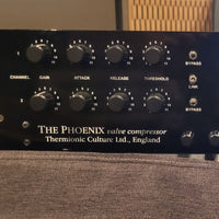 Close up front view of Thermionic Culture Phoenix SB on couch in studio