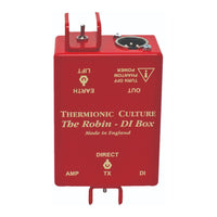 Front view of red DI box on white background