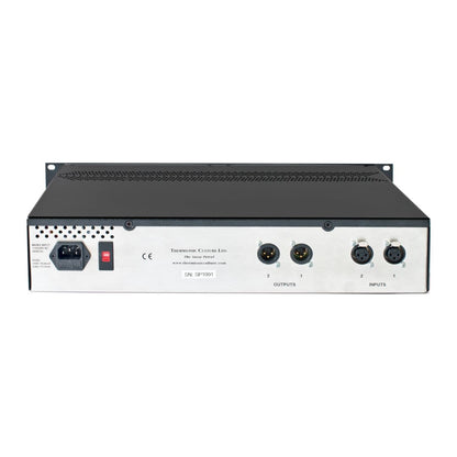 Rear panel of rackmount effect with ports on white background