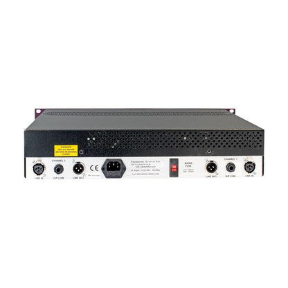 Rear panel exposing the ports of the rackmount effect with white background