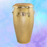 Front view of Tycoon 11 3/4“ 40th Anniversary Celebration Series Conga on blue and purple background