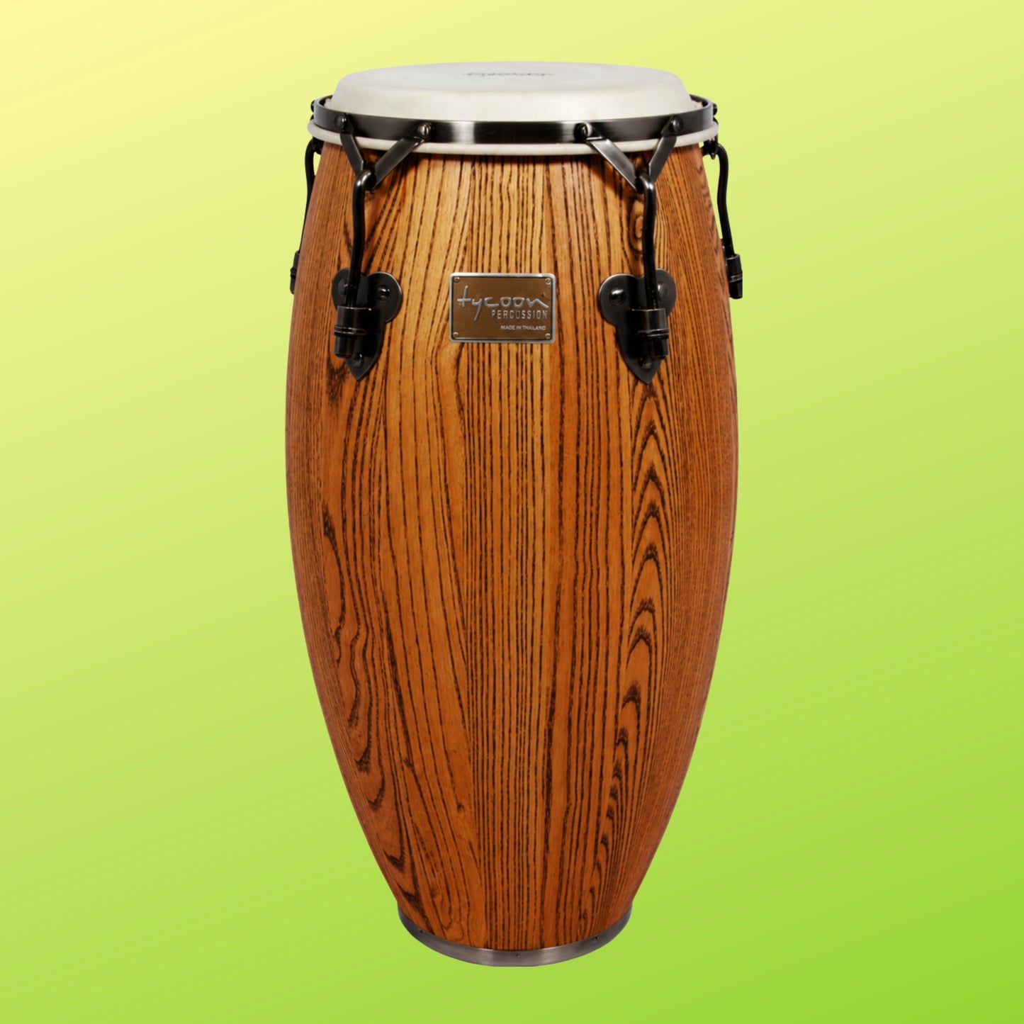 Front view of Tycoon 11″ Signature Grand Series Conga on Green Background