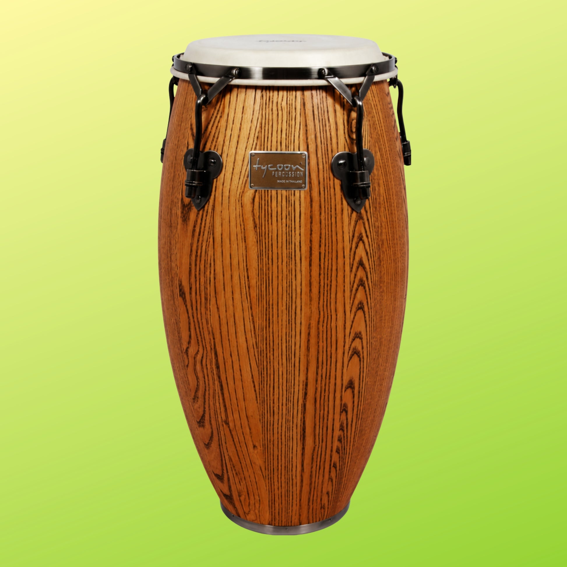 Front view of Tycoon 11″ Signature Grand Series Conga on Green Background