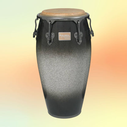 Front view of Tycoon 12 1/2“ Master Platinum Fade Series Conga on yellow and orange background