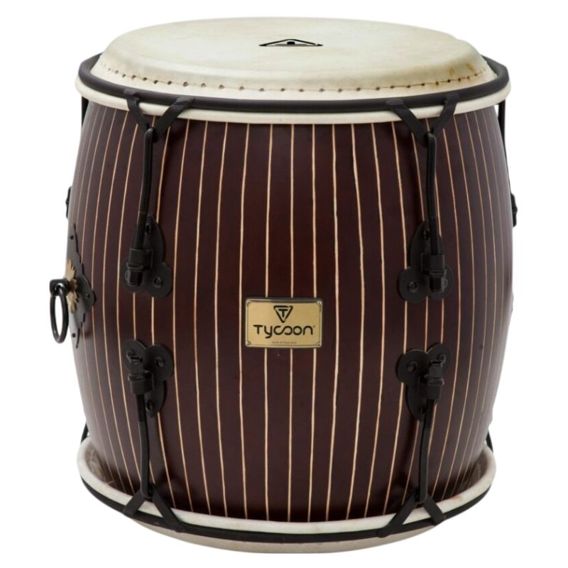 Front view of Tycoon 16" Nagado Daiko Handcrafted Pinstripe on white background