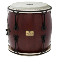 Front view of Tycoon 20" Nagado Daiko Ancient Mahogany on white background