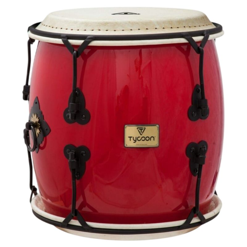 Front view of Tycoon 20" Nagado Daiko Traditional Red on white background