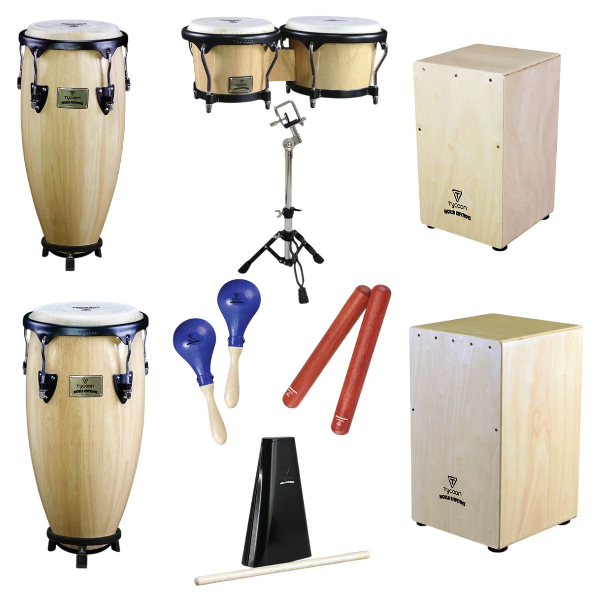 Inclusions of Tycoon World Rhythms Collection Caribbean Set on white background