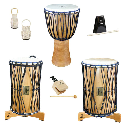 Inclusions of Tycoon World Rhythms Collection West African Set on white background