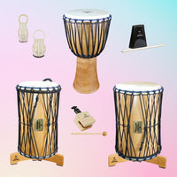 Inclusions of Tycoon World Rhythms Collection West African Set on pink background