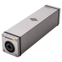 Angled view of Universal Audio Apollo e1x Remote-Controllable Unison Preamp on white background
