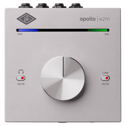 Front view of Universal Audio Apollo e2m Stereo Headphone Amp and Line Interface on white background