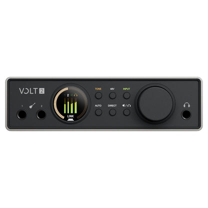 Front view of Universal Audio Volt 2 Gen 2 USB Audio Interface on white background