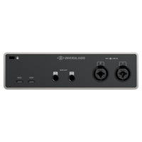 Rear ports view of Universal Audio Volt 2 Gen 2 USB Audio Interface on white background