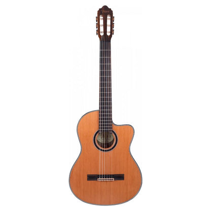 Front view of Valencia VC774TCE 700 Series Classical Electric Guitar on white background
