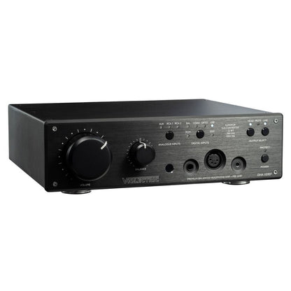 Angled view of Violectric DHA V590² Headphone Amplifier on white background