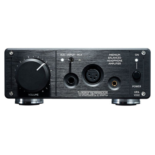Front view of Violectric HPA V222 Headphone Amplifier on white background
