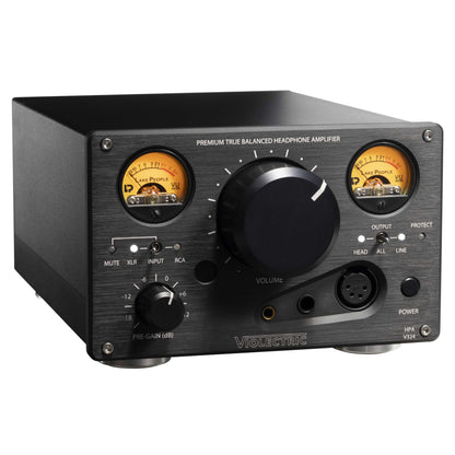Angled view of Violectric HPA V324 Headphone Amplifier on white background