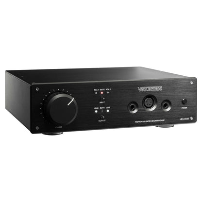 Angled view of Violectric HPA V340 Headphone Amplifier on white background