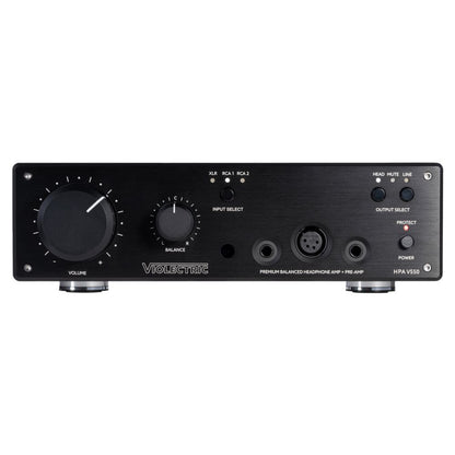 Front view of Violectric HPA V550 Headphone Amplifier on white background