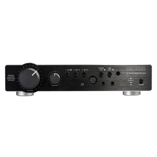 Front view of Violectric Niimbus US 5 Headphone Amplifier on white background