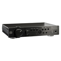 Angled view of Violectric Niimbus US 5 Headphone Amplifier on white background