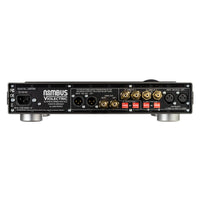 Rear ports view of Violectric Niimbus US 5 Headphone Amplifier on white background