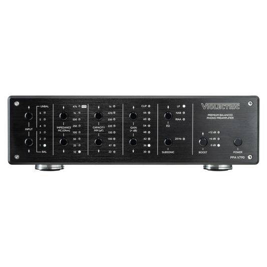 Front view of Violectric PPA V790 Phono Preamplifier on white background