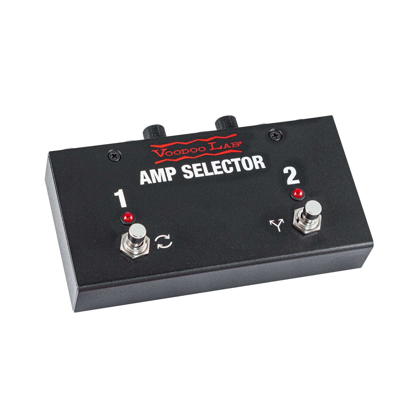 Angled view of Voodoo Lab Amp Selector ABY Switcher Pedal on white background