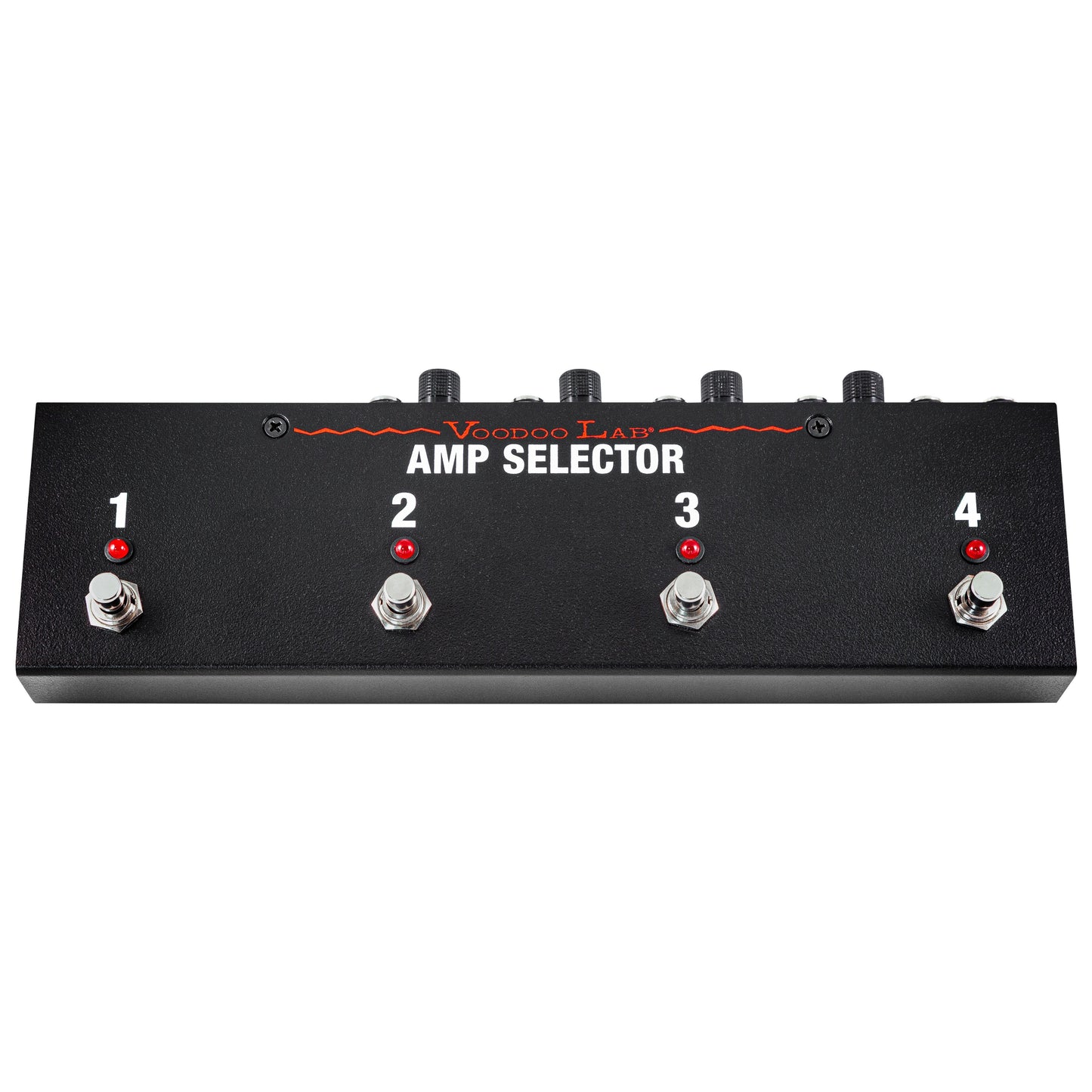 Front view of Voodoo Lab Amp Selector PRO Switcher Pedal on white background