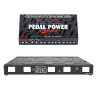 Front view of Voodoo Lab Dingbat Medium Pedalboard and Pedal Power 3 Plus on white background