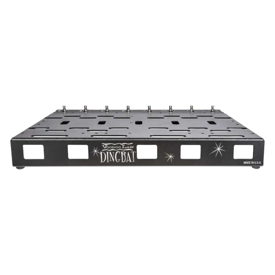 Front view of Voodoo Lab Dingbat PX Pedalboard on white background